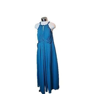 Azazie Allison Blue Maxi Dress Custom Size Bust 34.50 Inch